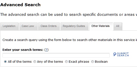 Point-in-Time Other Materials Search